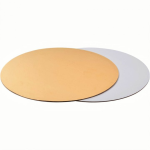 Подложка для торта Золото/белая 16 см, толщина 1,5 мм