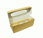 Коробка на 3 капкейка с окном двусторонняя, 25х10х10 см