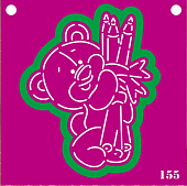 S Форма + трафарет "Мишка с карандашами" 11 см №155