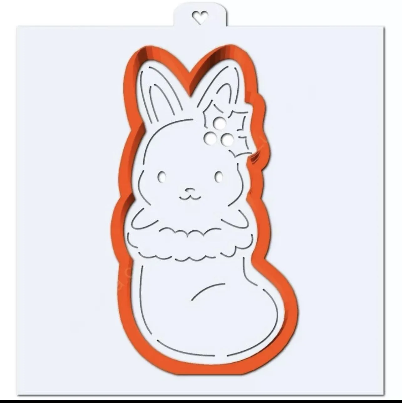 AL Трафарет и форма. Зайчик в Рождественском носке №2