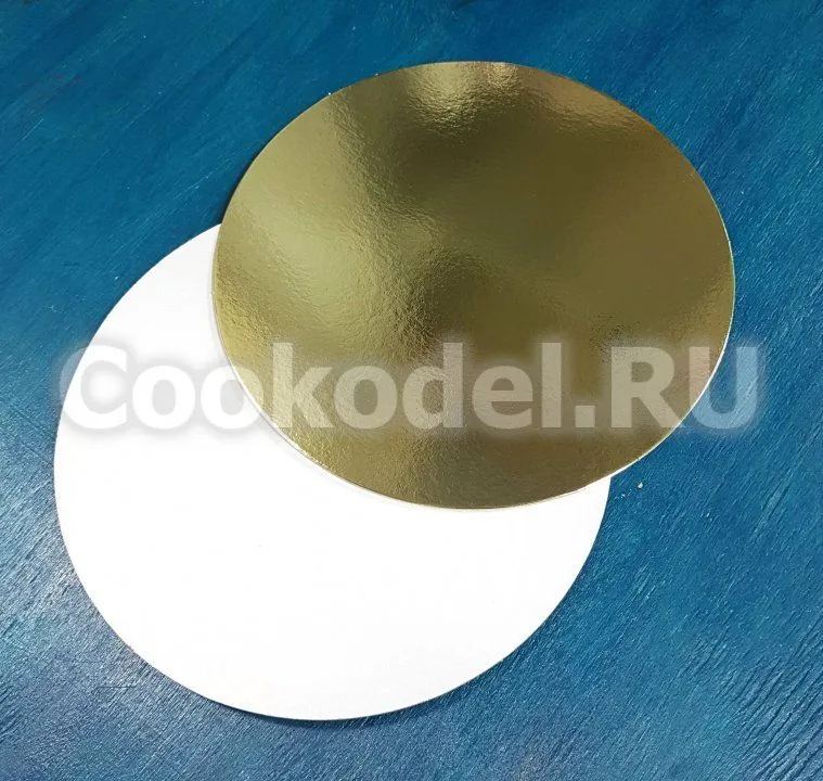 Подложка для торта Золото/жемчуг 28 см, толщина 1,5 мм