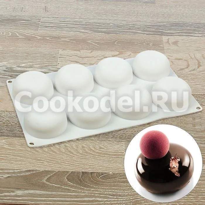 Форма силиконовая для муссовых десертов Пуэнти 8 ячеек 30х18х3 см
