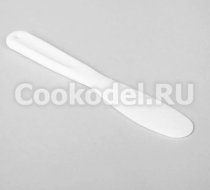 Шпатель-лопатка кондитерский, белый, пластик, 19 см (Китай)