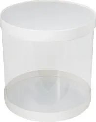 Коробка для торта прозрачная Тубус белый, d=26 см h=26 см