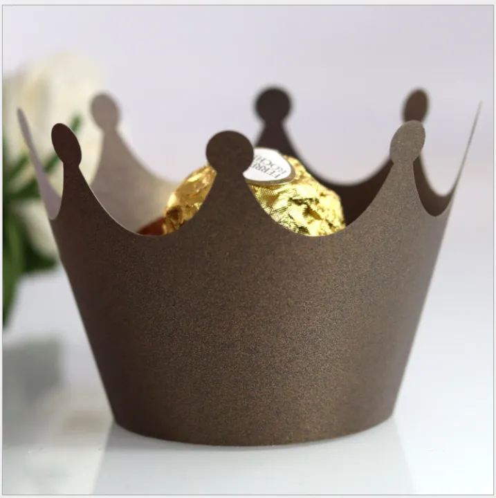 Манжетка для капкейка "Корона Коричневая" 25 шт.