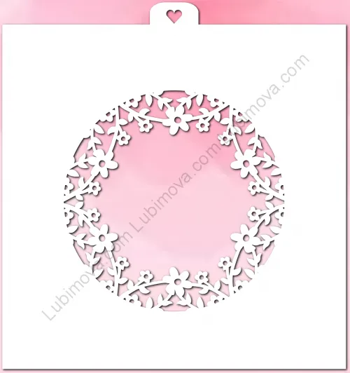 AL Трафарет "Цветочный венок №2"