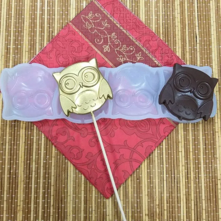 Силиконовая форма №391 "Сова" 4 ячейки