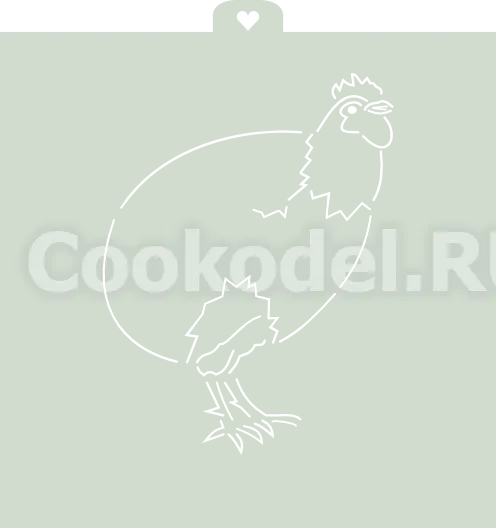 AL Форма+трафарет "Петух в яйце" 11 см