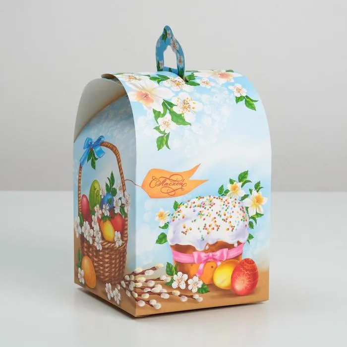 Коробка складная «Вкусный Кулич», 16,5х14,5х21 см