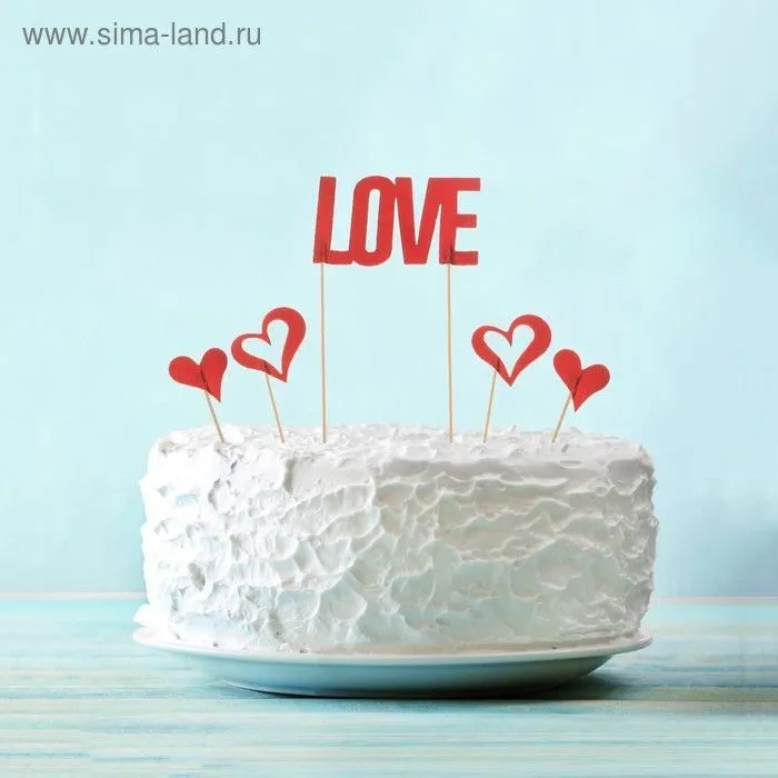 Набор топперов  для украшения торта LOVE