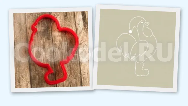 AL Форма+трафарет Петушок в валенках