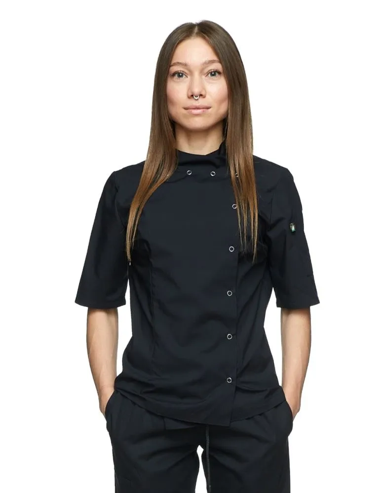 Куртка повара женская Черная, размер 44