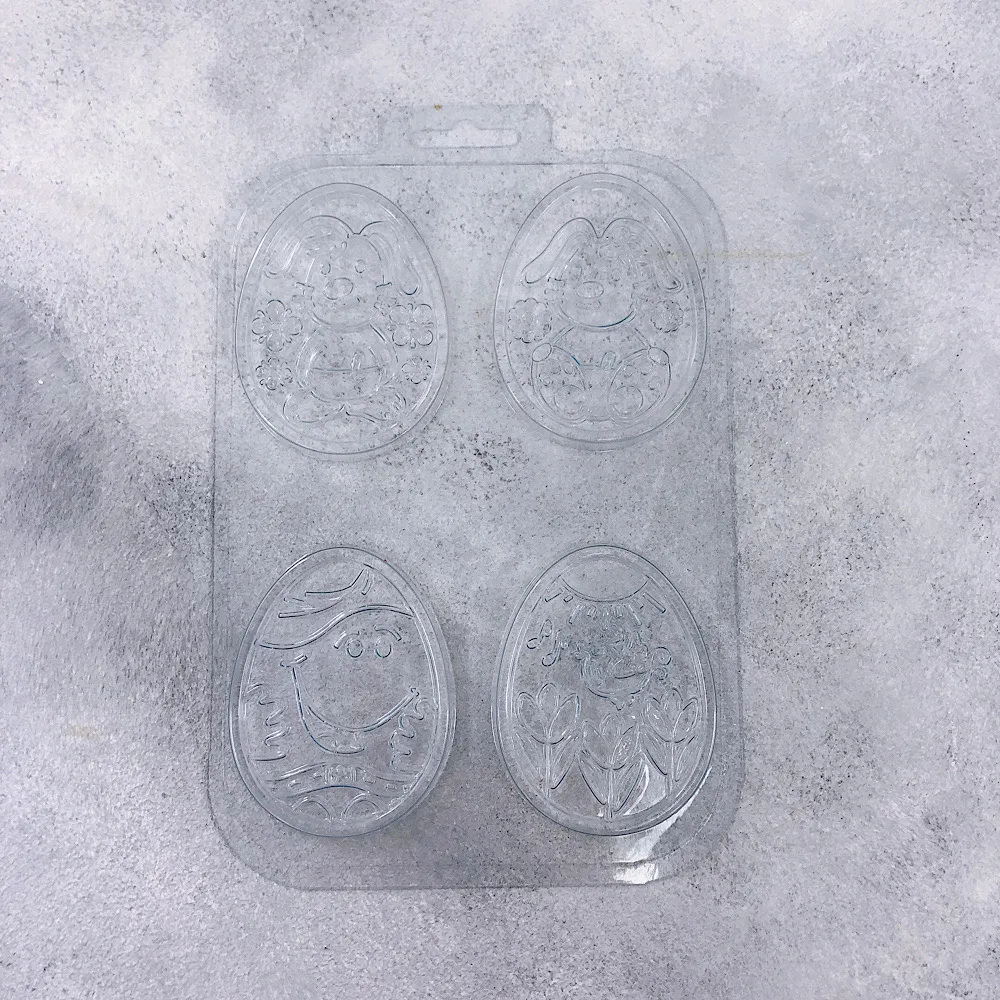 Форма для шоколада Яйца с рисунками 4 шт (пластик)