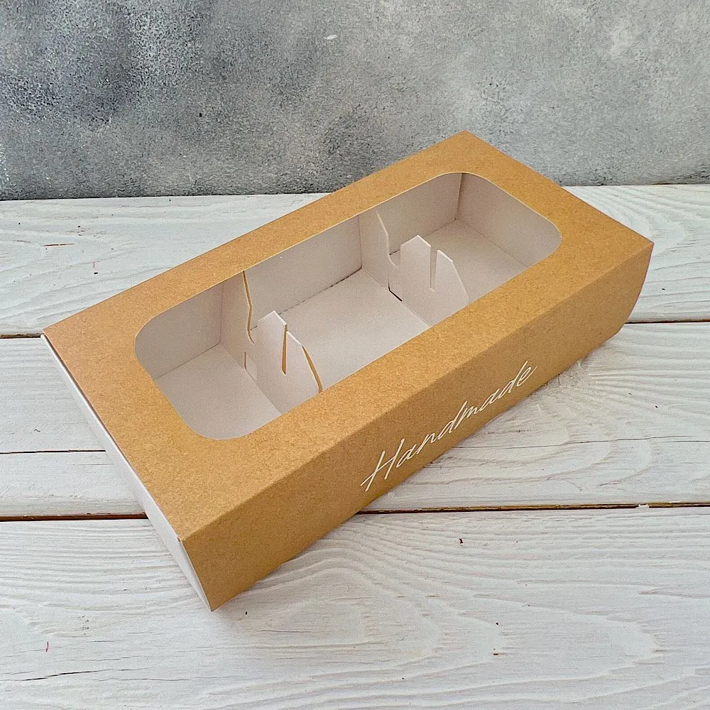 Коробка для 4 кейкпопсов с вкладышем Handmade, 10,2х20х5 см