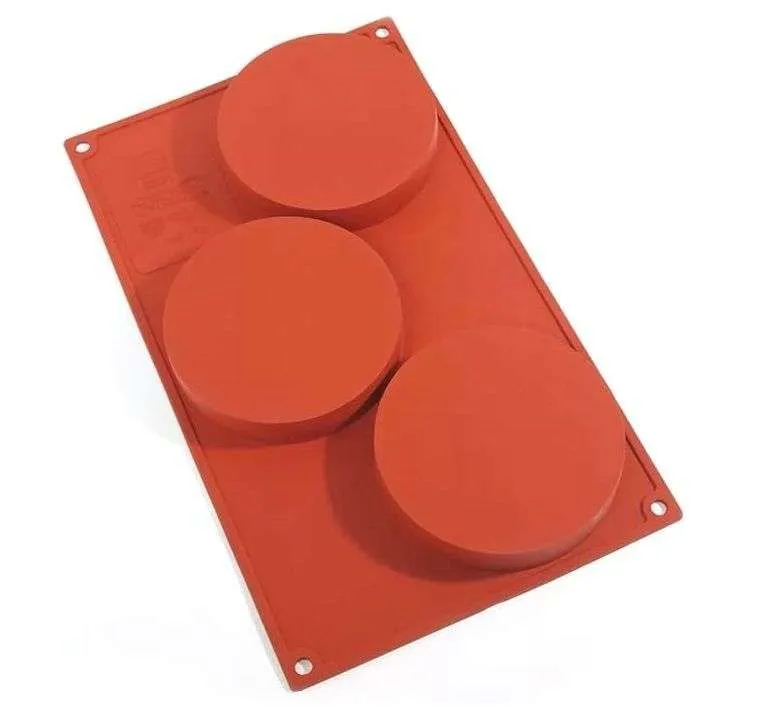 Силиконовая форма "Диски" D-100 Н 2 см, 3 ячейки