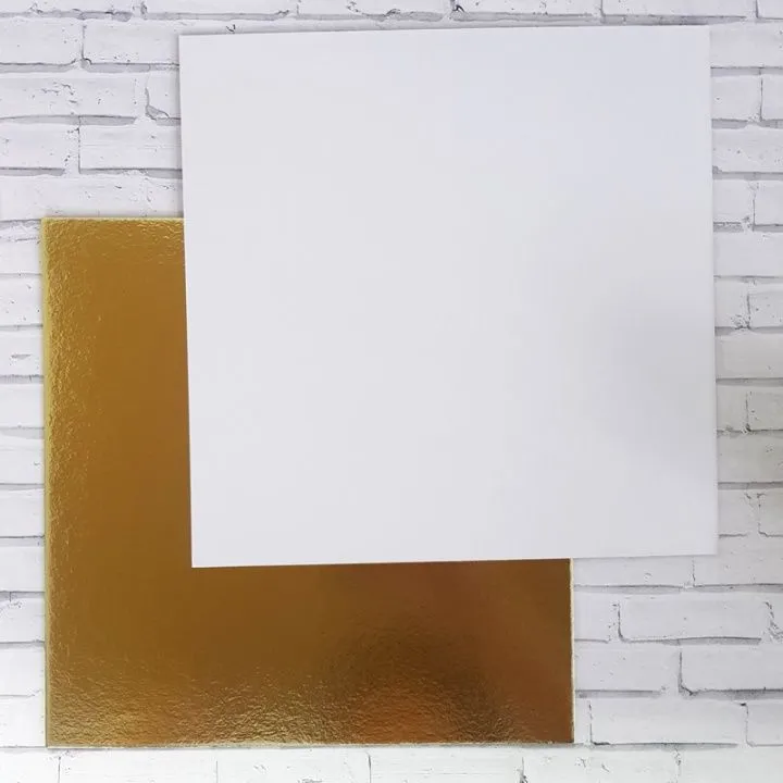 Подложка для торта Квадрат Золото/жемчуг 26 см, толщина 1,5 мм