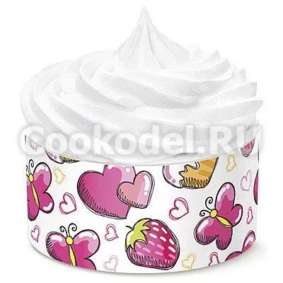 Бордюрная лента "Клубника" (высота 5 см, длина 10 м)