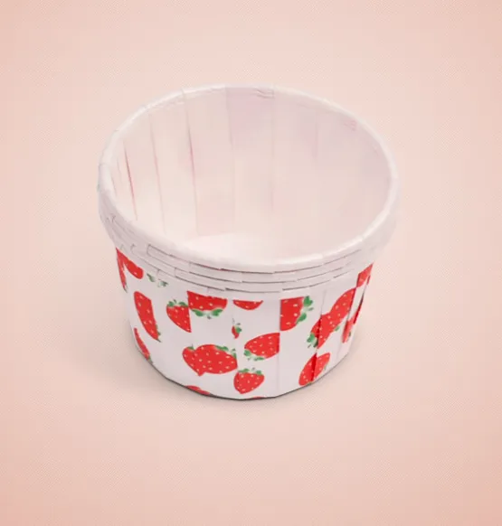 Форма бумажная капсула Маффин Клубнички 100 шт 50х40 мм