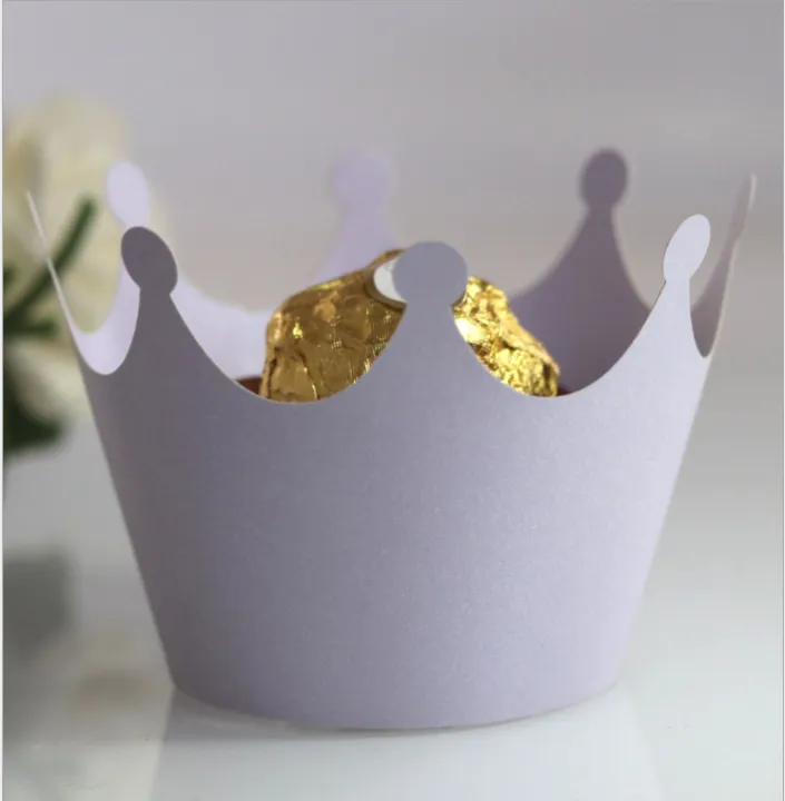 Манжетка для капкейка "Корона Сиреневая" 25 шт.