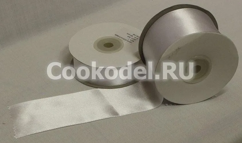 Лента атласная Белая 6001, шир-24 мм