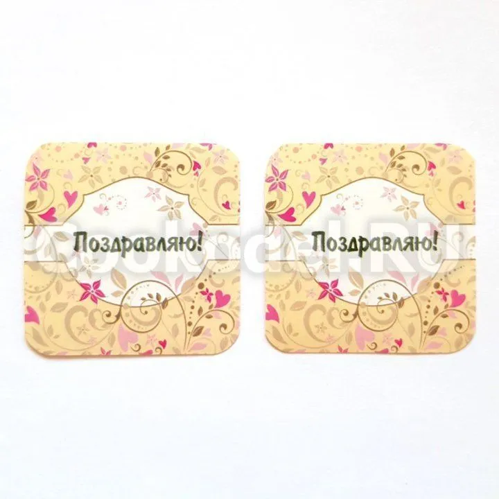 Набор наклеек "Поздравляю"  4х4 см (10 шт)