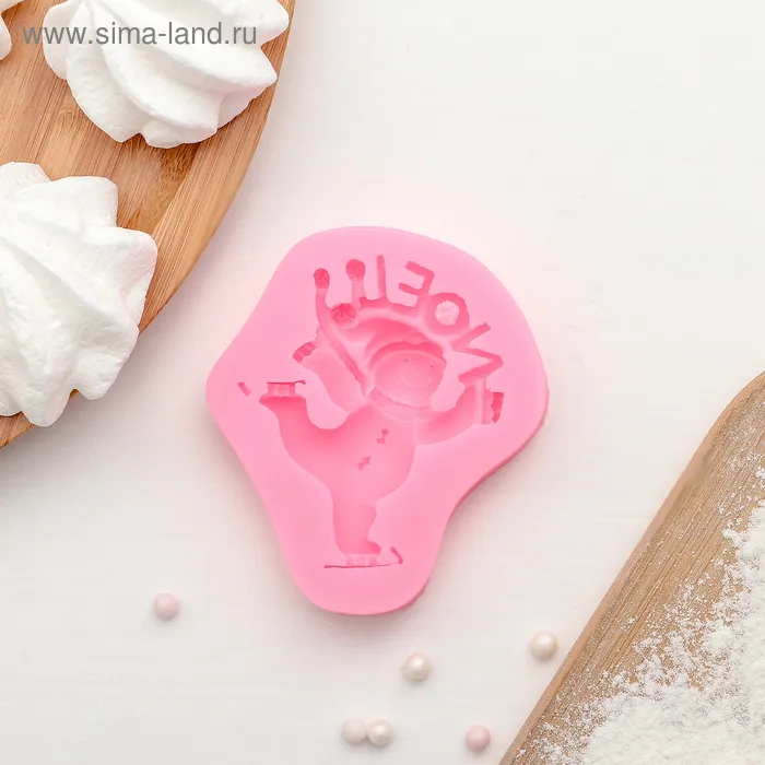 Силиконовая форма молд Снеговик на льду 7,8х6,8 см