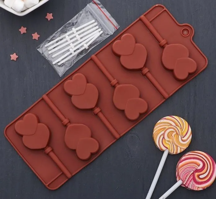 Форма для леденцов и мороженого "Влюбленность", 6 ячеек8 шт