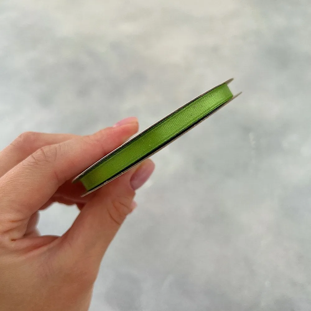 Лента атласная Нежно-зеленая 6128 шир 6 мм