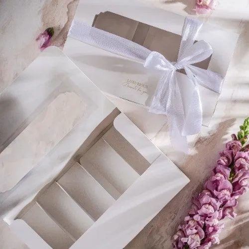 Коробка для эклеров и эскимо Белая, 5 вкладышей, 25х15х5 см