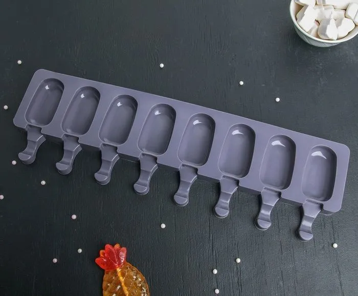 Силиконовая форма Эскимо 42х12,5 см, 8 ячеек