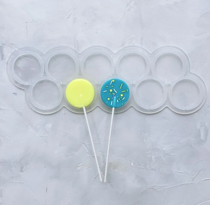 Силиконовая форма для леденцов Круги №162  4 см 10 ячеек