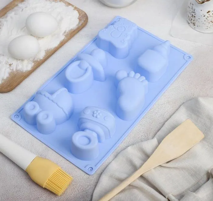 Форма для выпечки, силикон «Для новорожденных», 28,5×16,5 см, 6 ячеек