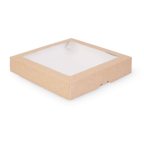 Коробка Табокс Крафт с окном, 20х20х4,5 см