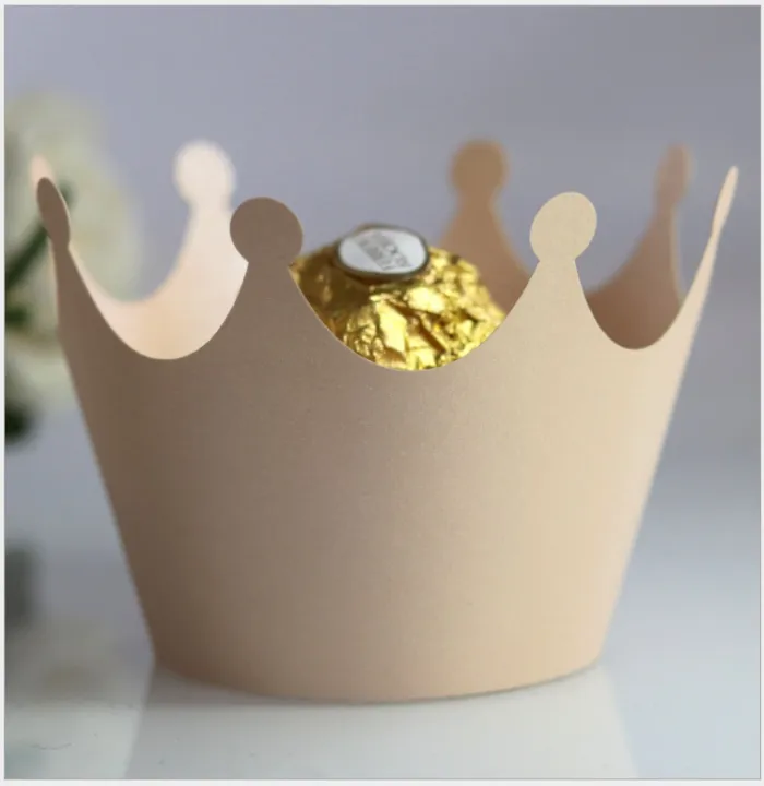 Манжетка для капкейка "Корона Бежевая" 25 шт.