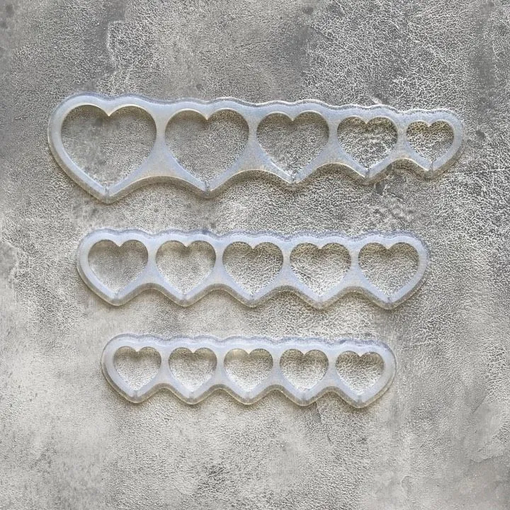 Силиконовая форма для леденцов Сердца 8 см 5 шт