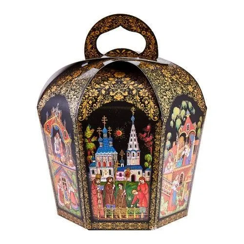 Коробка для кулича "Палех черный", 11х16 см