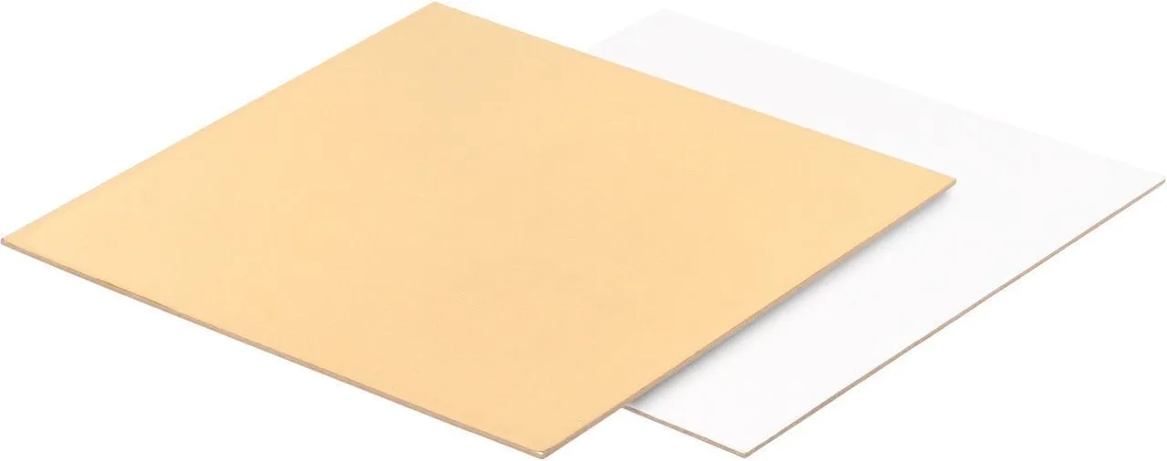 Подложка для торта Прямоугольная Золото/белая 30х22 см, толщина 3,2 мм