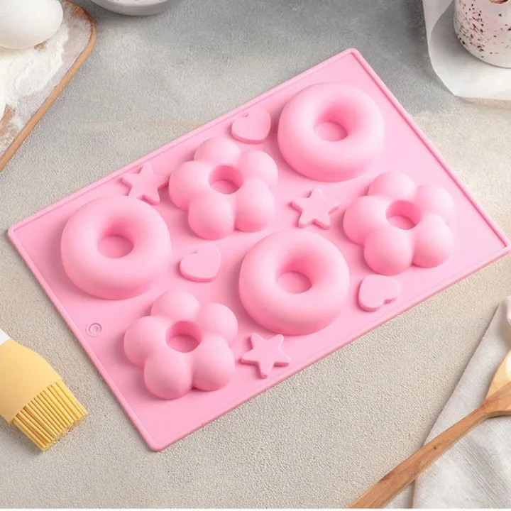 Форма для выпечки и муссовых десертов "Сладости.Пончики и Ромашка" 6 ячеек