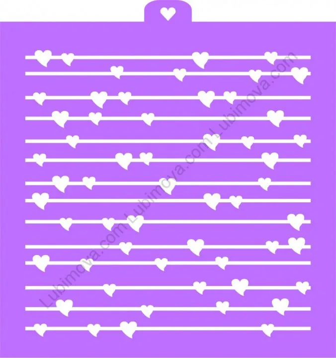 AL Трафарет "Сердечки линии"