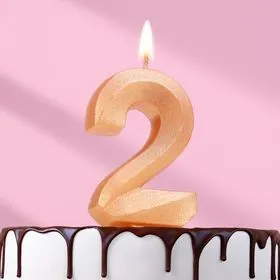 Свеча "Цифра 2", 6,5 см