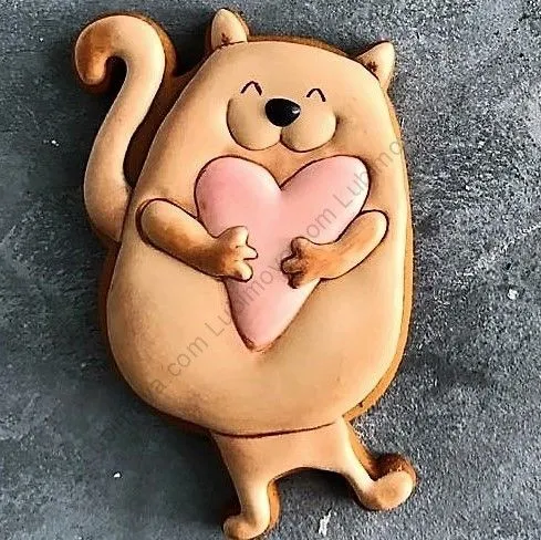 AL Форма + трафарет "Кот с сердечком", 10 см