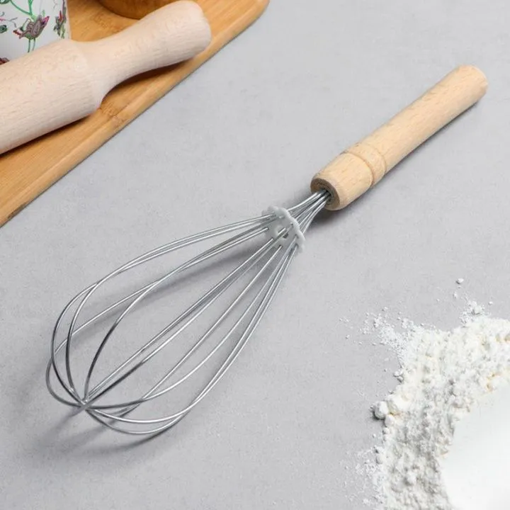 Венчик для взбивания с деревянной ручкой Классика 27 см
