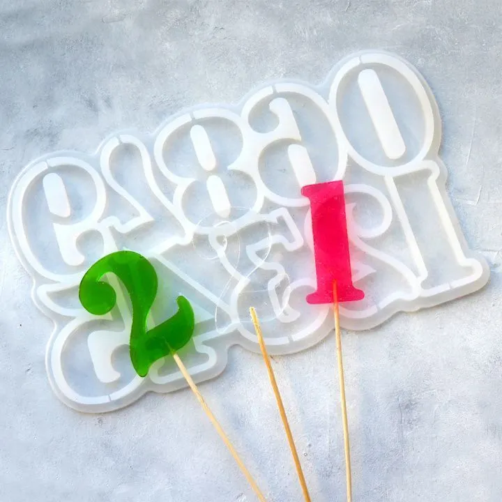 Силиконовая форма для леденцов Цифры №228 5 см 10 шт