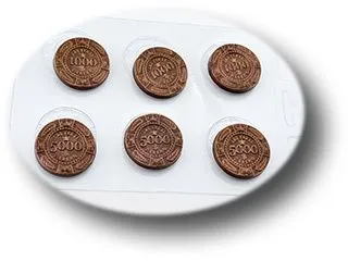 Форма для шоколада "Фишки Деньги", (пластик)