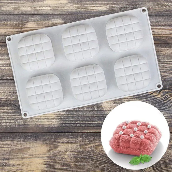 Форма для выпечки и муссовых десертов, 6 ячеек, 29х17х3 см "Перина"