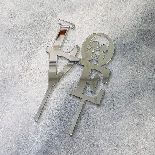 Топпер "Love", акрил серебро