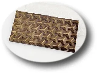 Форма для шоколада "Плитка Кубики Полосатые", (пластик)