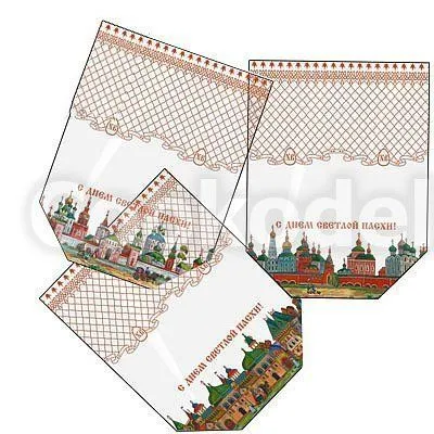 Пакеты для кулича, с дном "Кремль" (90х250 мм) 10 шт