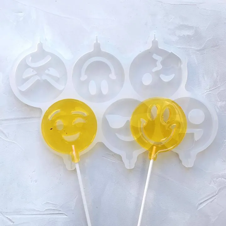 Силиконовая форма для леденцов №289 "Смайл" (6 ячеек)