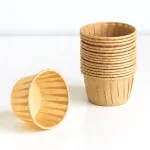 Форма бумажная капсула  Большая Маффин Телесный (100шт) 50х40 мм